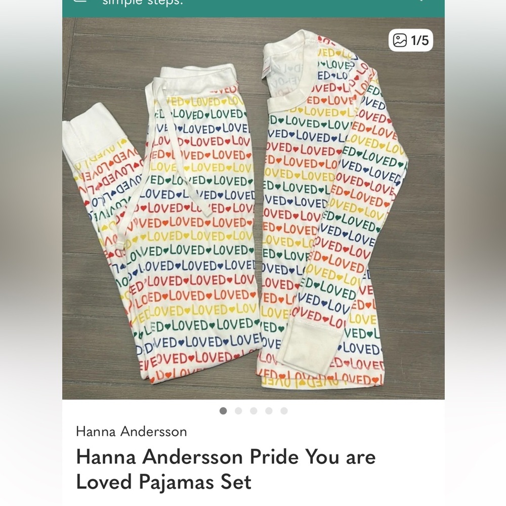 Hanna Andersson Pride You are Loved Pajamas Set